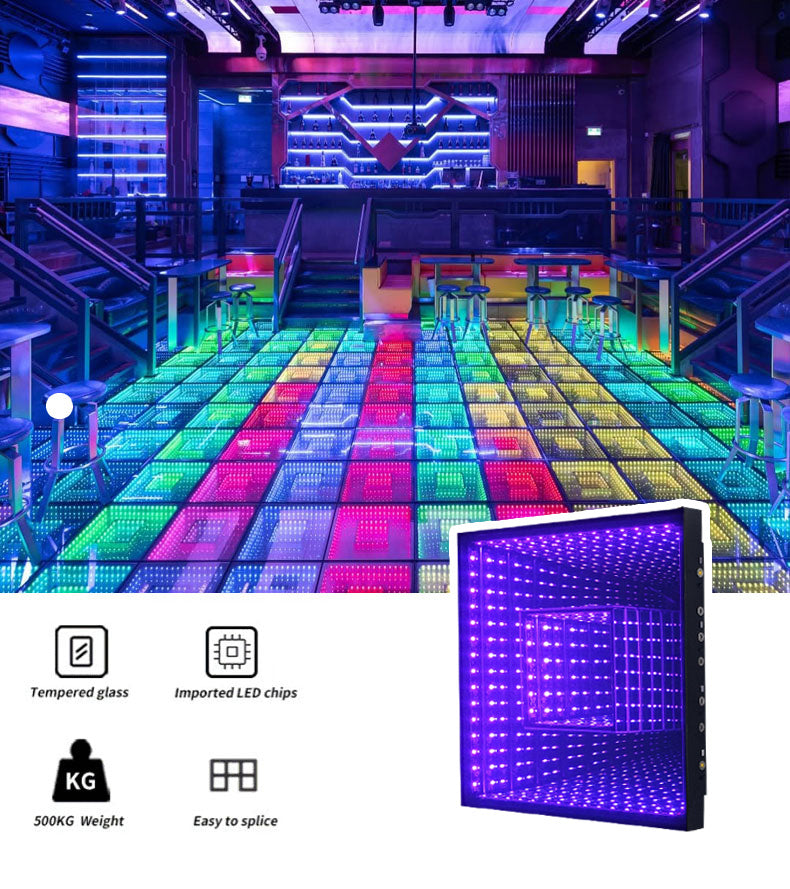 Double 3D LED Dance Floor – Nested Infinity Mirror Design