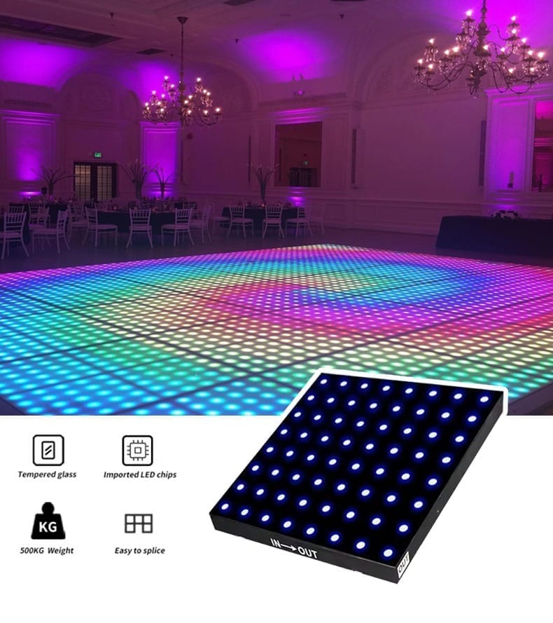 Pixel LED Dance Floor for Custom Text, Logos & Animations